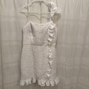 Lilly Pulitzer Ruffle Mini Dress Romper White Womens 6 Bride Wedding